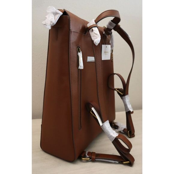 Fossil SHB2976210 Women's Medium Brown Leather Elina Convertible Backpack - Picture 14 of 16